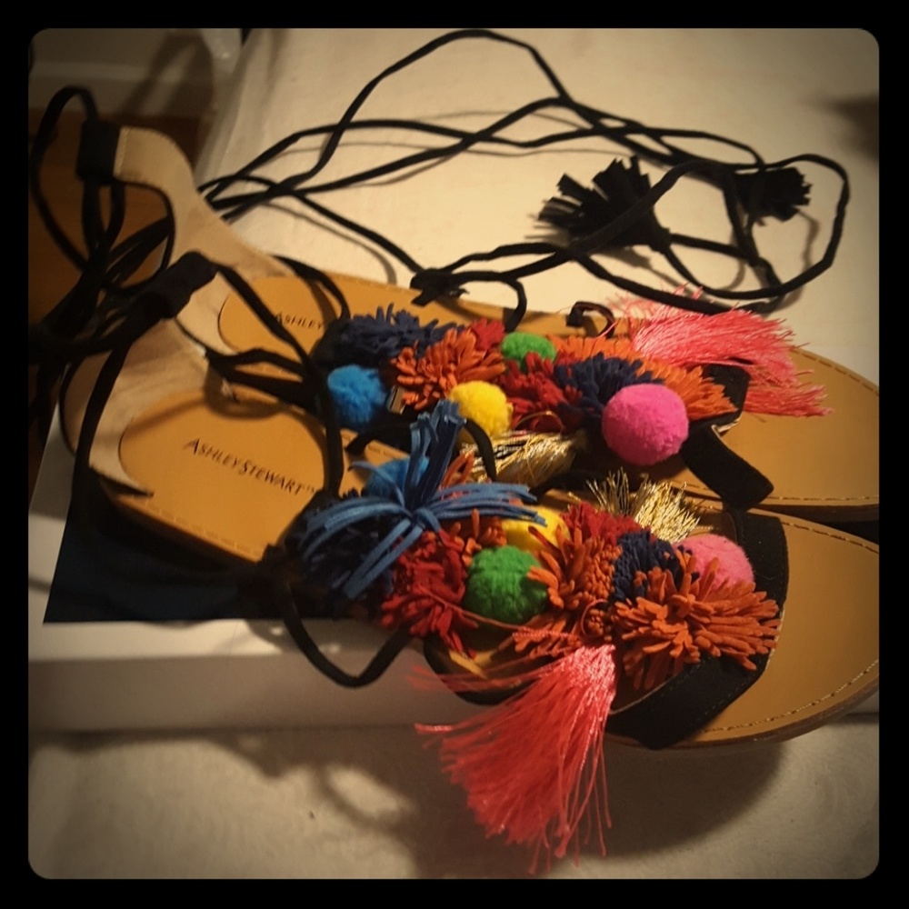 Ashley Stewart Pom Tassel sandal